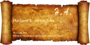 Halpert Arnolda névjegykártya